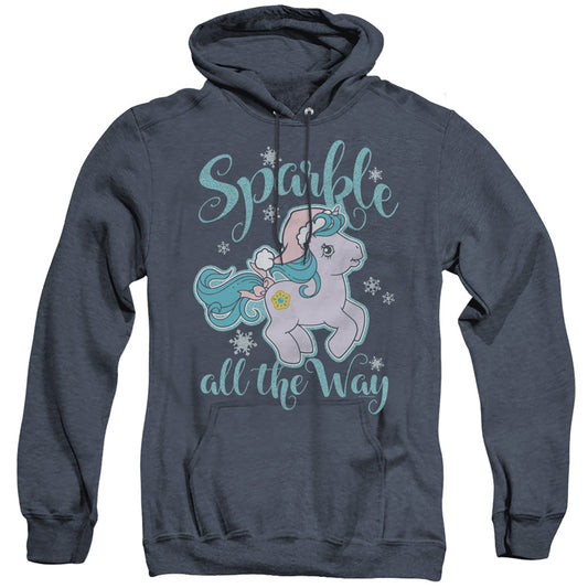 My Little Pony Retro Sparkle All the Way Heather Mens Hoodie Navy Blue
