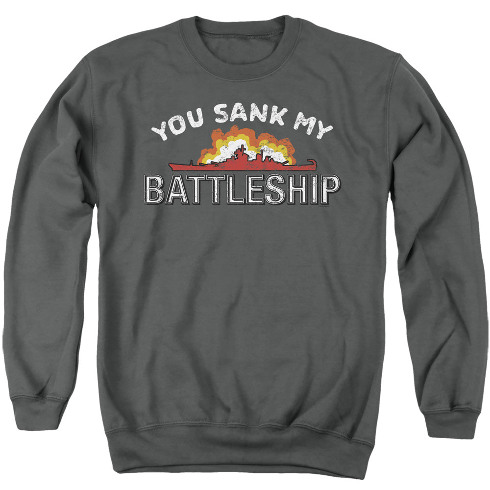 Battleship Sunk Mens Crewneck Sweatshirt Charcoal Officially Licensed