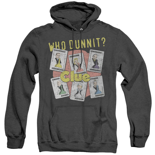 Clue Who Dunnit Heather Mens Hoodie Black