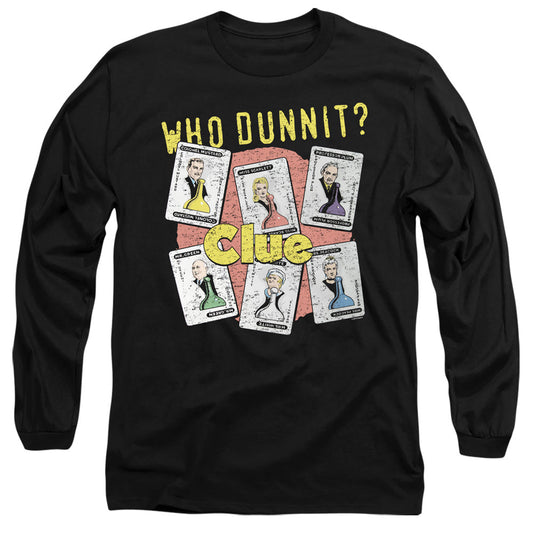 Clue Who Dunnit Mens Long Sleeve Shirt Black Officially Licensed