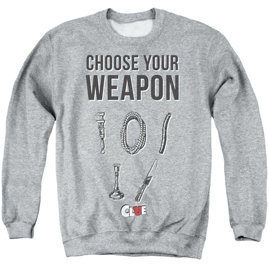 Clue Choose Mens Crewneck Sweatshirt Athletic Heather Officially Licensed