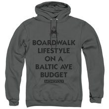 Load image into Gallery viewer, Monopoly Lifestyle Vs Budget Mens Hoodie Charcoal
