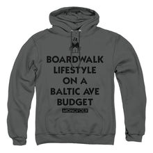 Load image into Gallery viewer, Monopoly Lifestyle Vs Budget Mens Hoodie Charcoal
