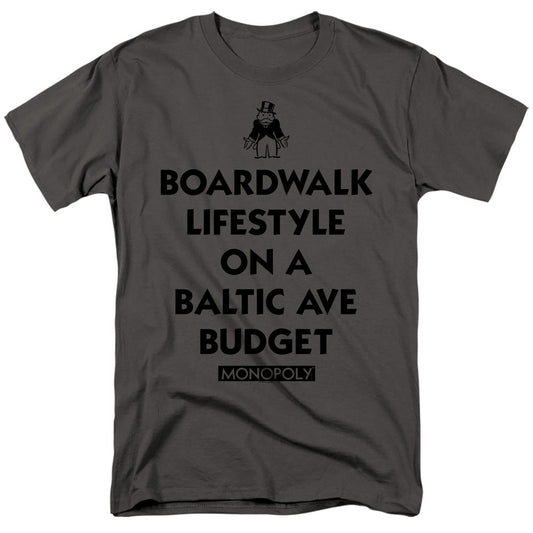 Monopoly Lifestyle Vs Budget Mens T Shirt Charcoal
