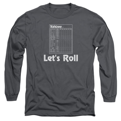 Yahtzee Lets Roll Mens Long Sleeve Shirt Charcoal Officially Licensed