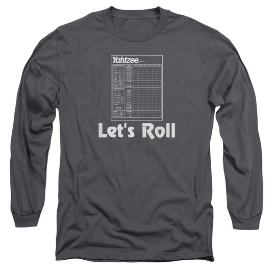 Yahtzee Lets Roll Mens Long Sleeve Shirt Charcoal Officially Licensed