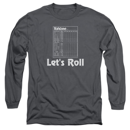 Yahtzee Lets Roll Mens Long Sleeve Shirt Charcoal Officially Licensed