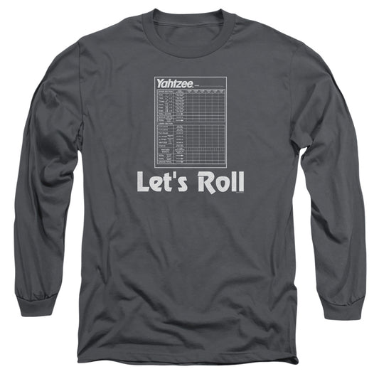 Yahtzee Lets Roll Mens Long Sleeve Shirt Charcoal Officially Licensed
