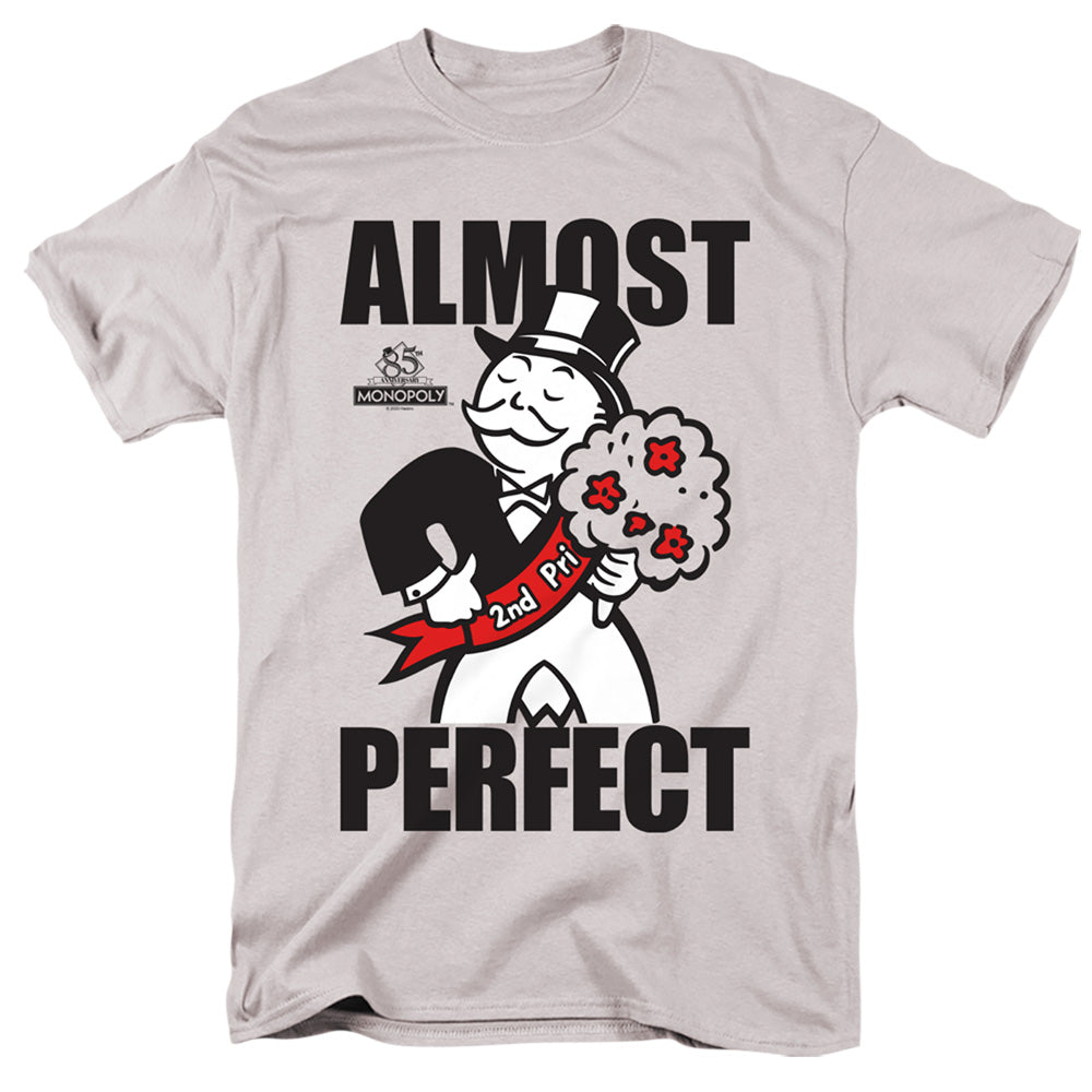 Monopoly Almost Perfect Mens T Shirt Silver