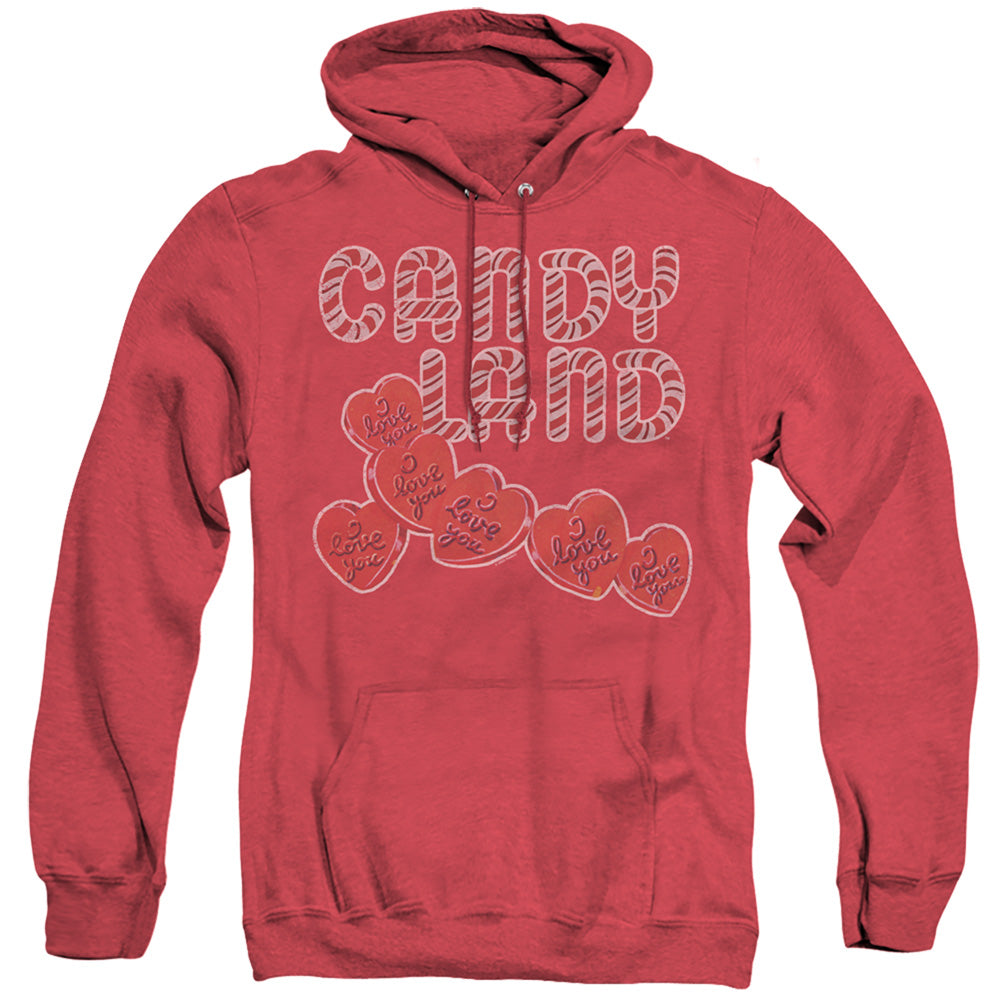 Candy Land I Love You Heather Mens Hoodie Red