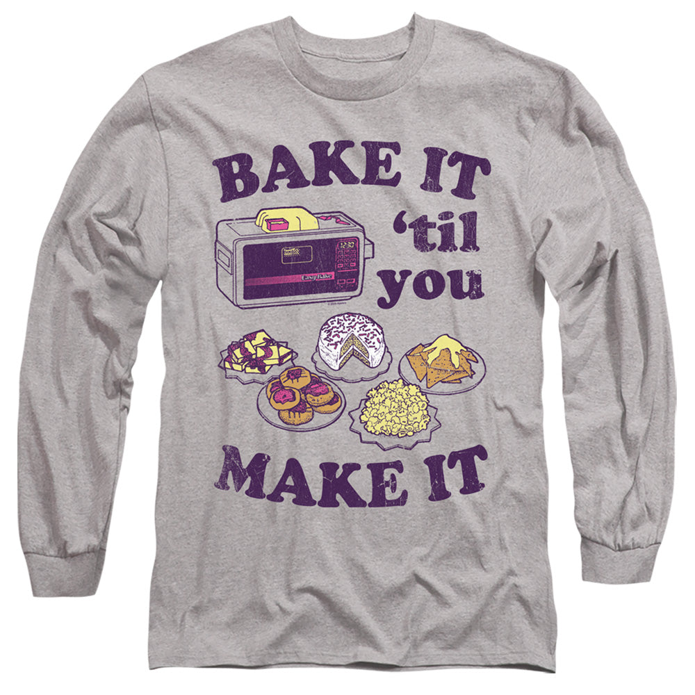 Easy Bake Oven Bake It Til You Make It Mens Long Sleeve Shirt Athletic Heather Officially Licensed