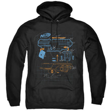 Load image into Gallery viewer, Nerf Deconstructed Nerf Gun Mens Hoodie Black
