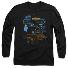 Load image into Gallery viewer, Nerf Deconstructed Nerf Gun Mens Long Sleeve Shirt Black
