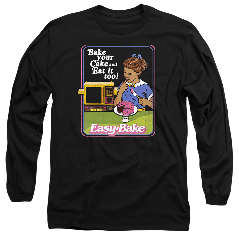 Easy Bake Oven Bake Your Cake Mens Long Sleeve Shirt Black Officially Licensed