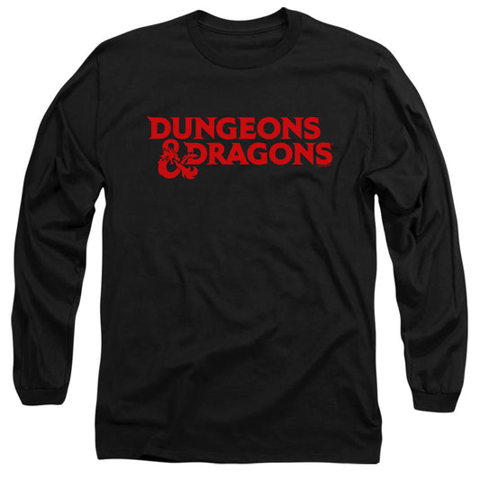 Dungeons And Dragons Type Logo Mens Long Sleeve Shirt Black Officially Licensed