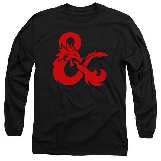 Dungeons And Dragons Ampersand Logo Mens Long Sleeve Shirt Black Officially Licensed