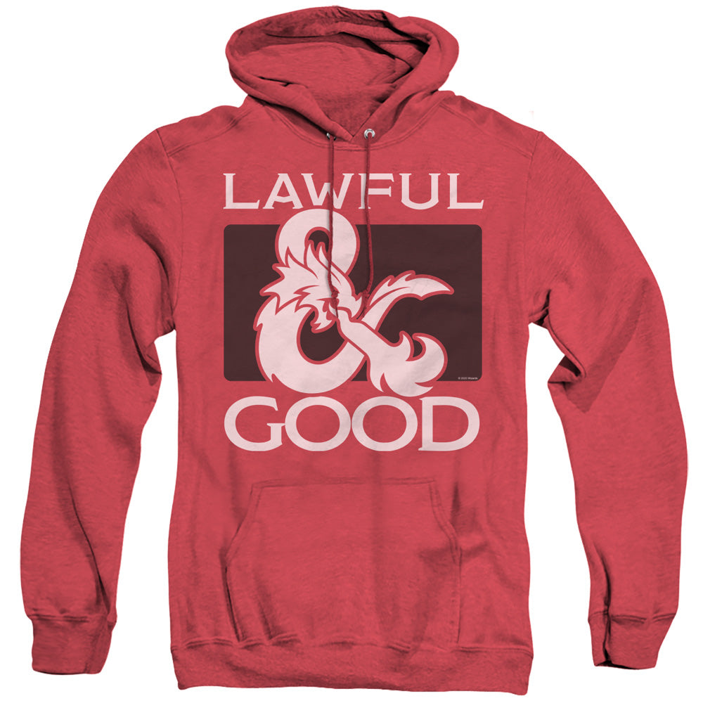 Dungeons And Dragons Lawful Good Heather Mens Hoodie Red