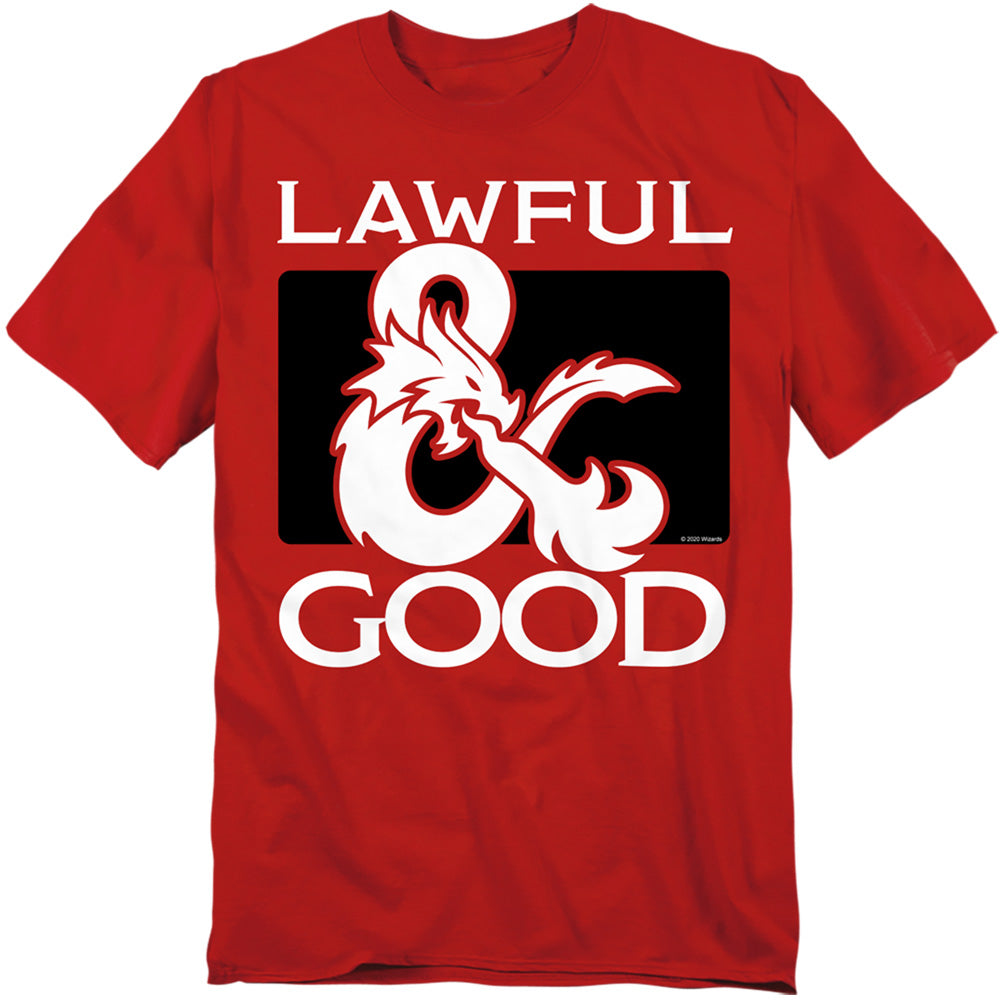 Dungeons And Dragons Lawful Good Mens T Shirt Red