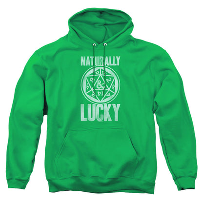 Dungeons And Dragons Naturally Lucky Mens Hoodie Kelly Green
