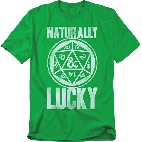 Dungeons And Dragons Naturally Lucky Mens T Shirt Kelly Green