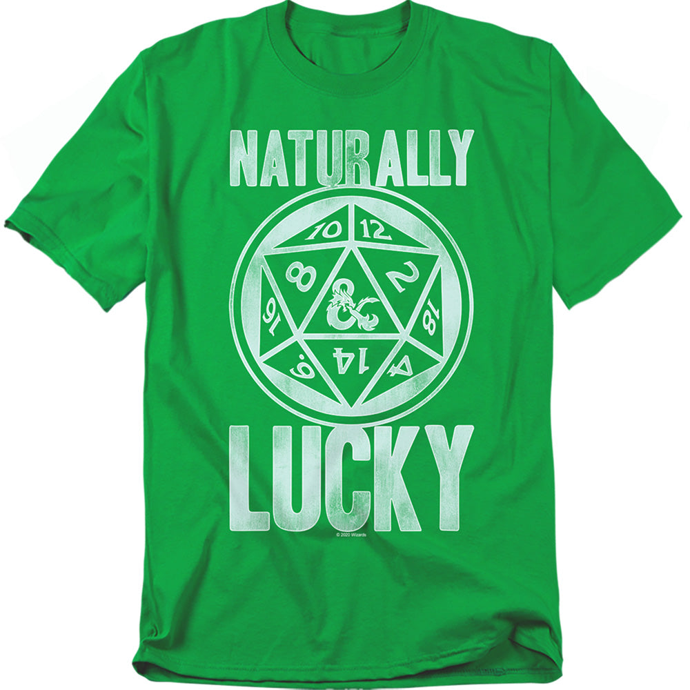 Dungeons And Dragons Naturally Lucky Mens T Shirt Kelly Green