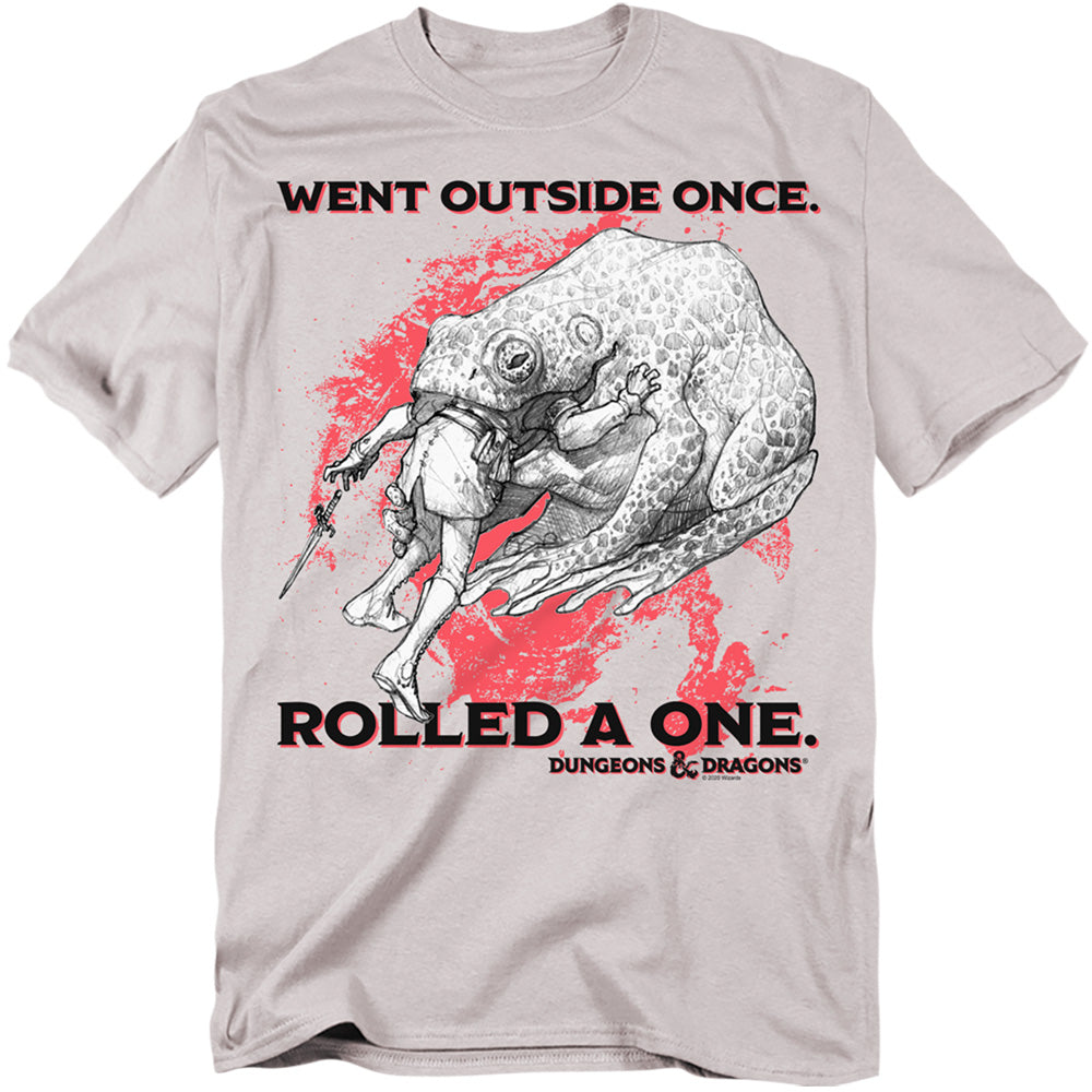 Dungeons And Dragons Rolled A One Mens T Shirt Silver