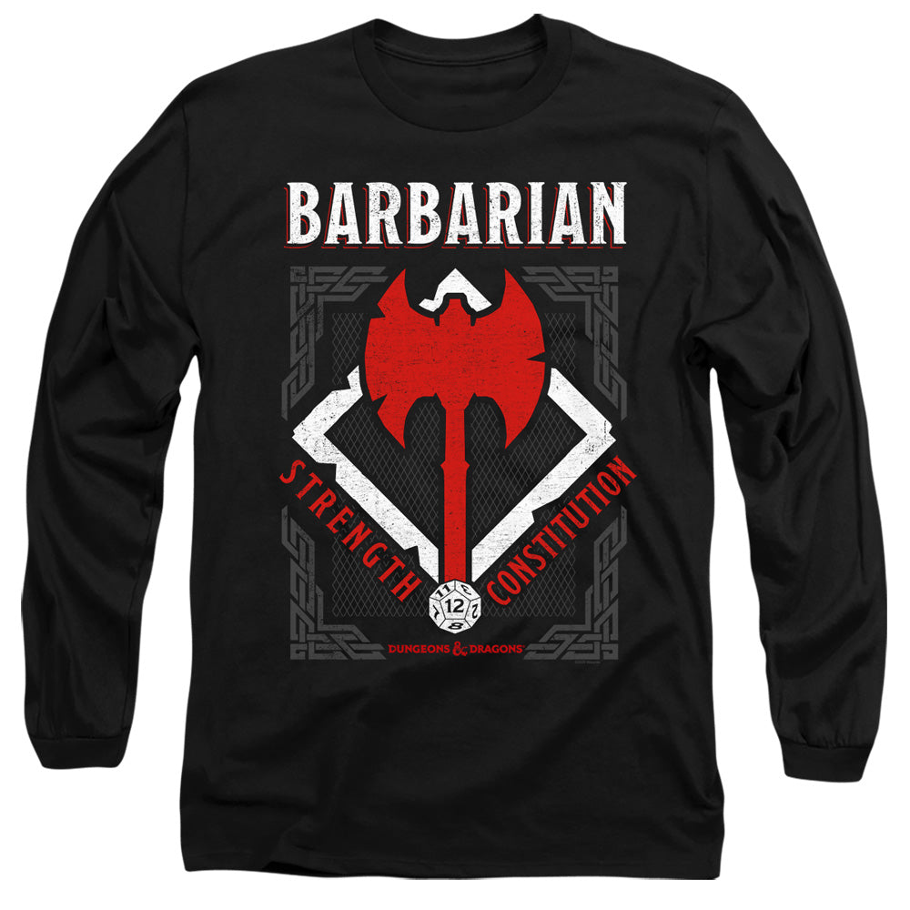 Dungeons And Dragons Barbarian Mens Long Sleeve Shirt Black Officially Licensed