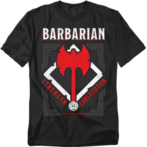 Dungeons And Dragons Barbarian Mens T Shirt Black