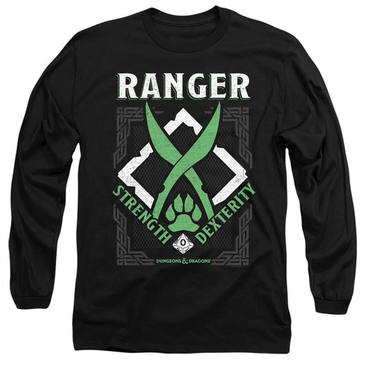 Dungeons And Dragons Ranger Mens Long Sleeve Shirt Black Officially Licensed