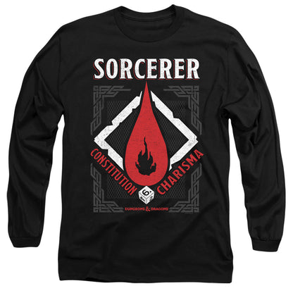 Dungeons And Dragons Sorcerer Mens Long Sleeve Shirt Black Officially Licensed