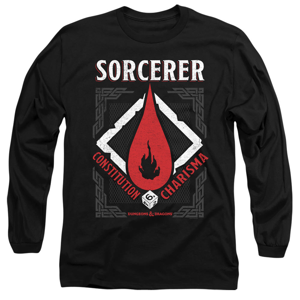 Dungeons And Dragons Sorcerer Mens Long Sleeve Shirt Black Officially Licensed