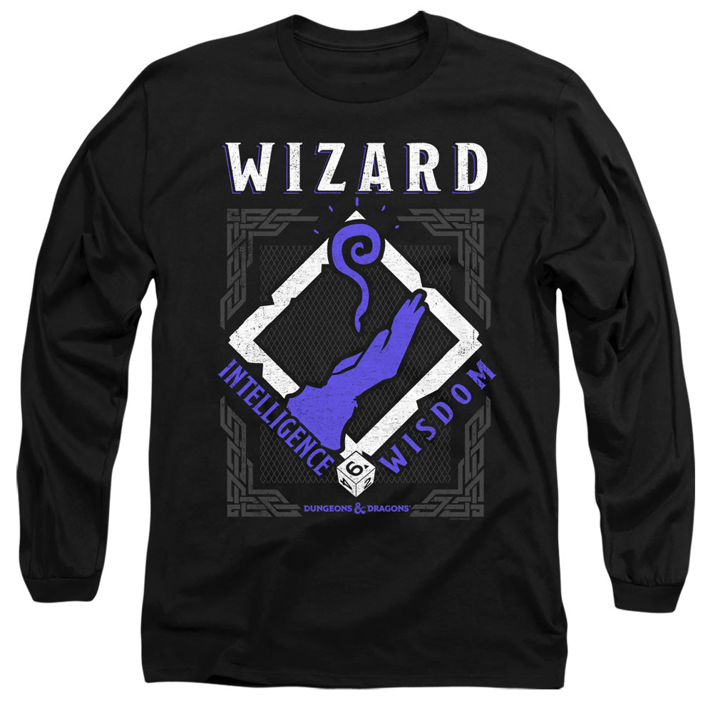 Dungeons And Dragons Wizard Mens Long Sleeve Shirt Black Officially Licensed