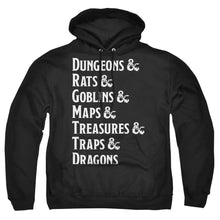 Load image into Gallery viewer, Dungeons And Dragons Dungeon List Mens Hoodie Black
