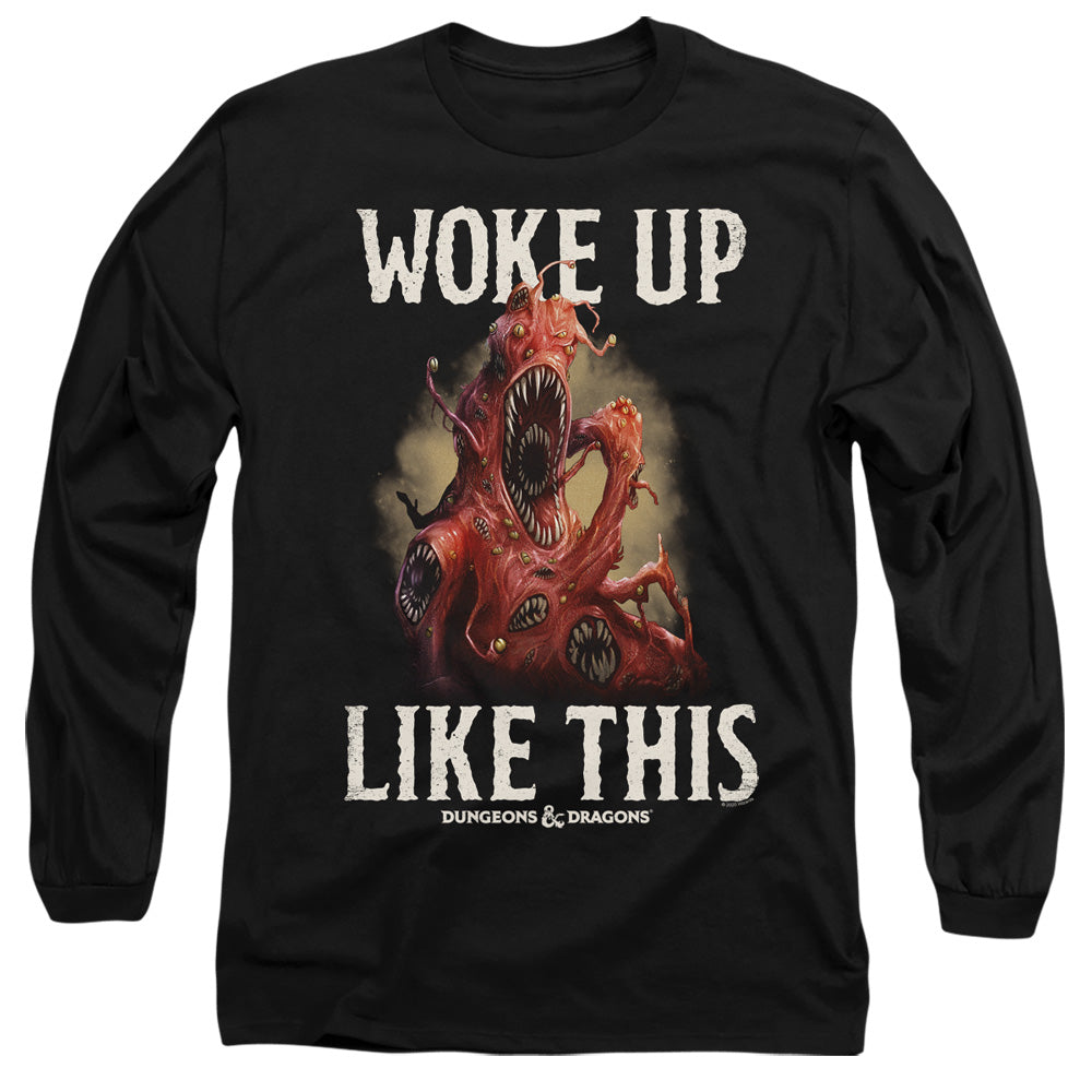 Dungeons And Dragons Woke Like This Mens Long Sleeve Shirt Black Officially Licensed
