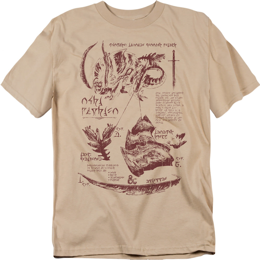 Dungeons And Dragons Rush Monster Anatomy Chart Mens T Shirt Sand