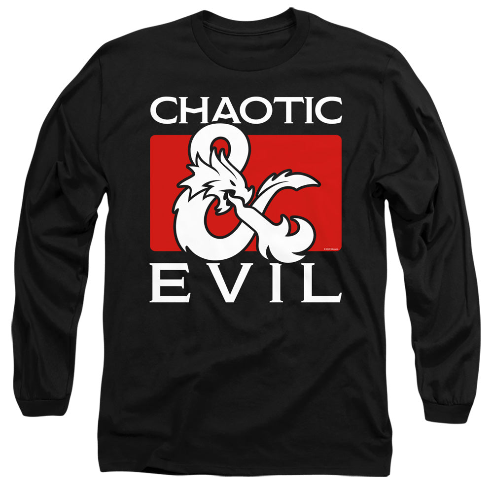 Dungeons And Dragons Chaotic Evil Mens Long Sleeve Shirt Black Officially Licensed