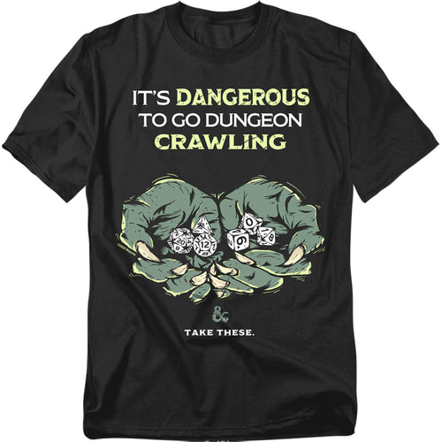 Dungeons And Dragons Dangerous To Go Alone Mens T Shirt Black