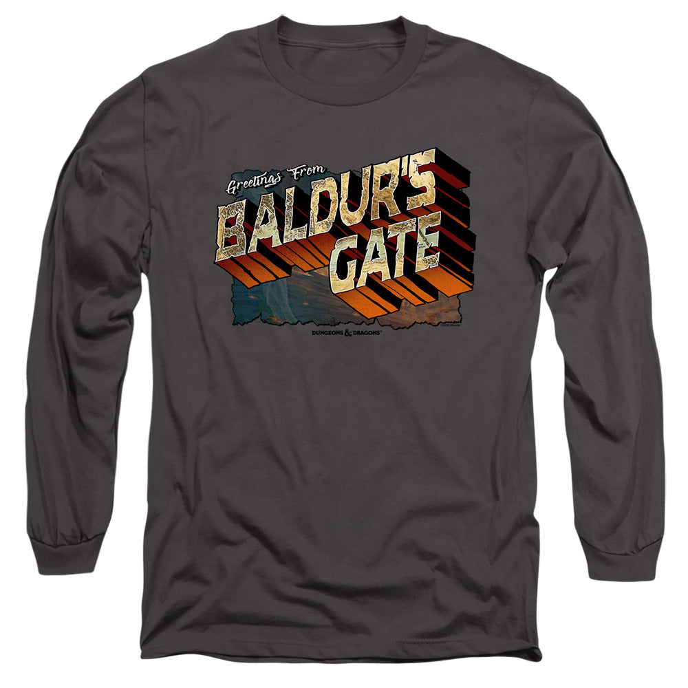 Dungeons And Dragons Baldurs Gate Mens Long Sleeve Shirt Charcoal Officially Licensed