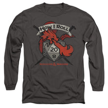 Load image into Gallery viewer, Dungeons And Dragons How I Roll D And D Mens Long Sleeve Shirt Charcoal Officially Licensed
