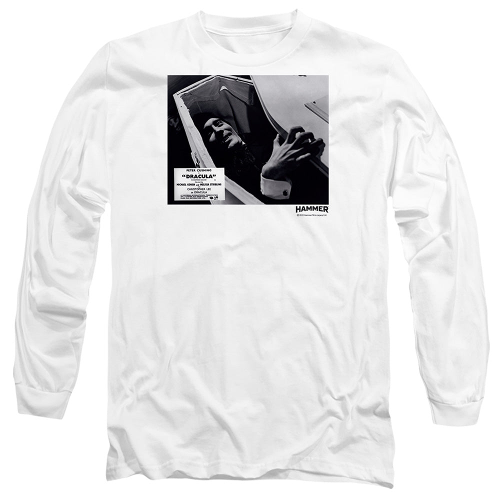 Hammer House Of Horror Coffin Mens Long Sleeve Shirt White Officially Licensed