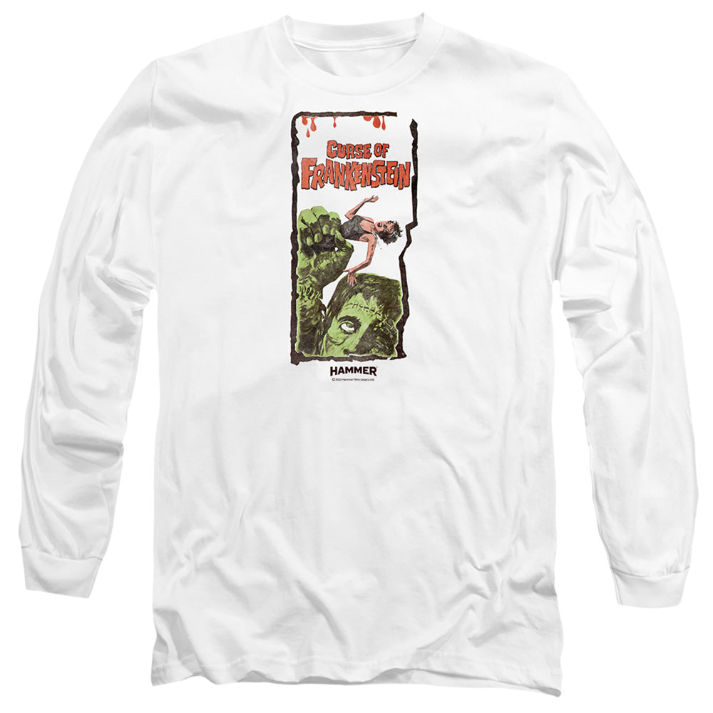 Hammer House Of Horror Curse Of Frankenstien Mens Long Sleeve Shirt White Officially Licensed