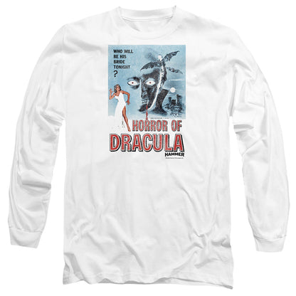 Hammer House Of Horror Horror Tonight Mens Long Sleeve Shirt White Officially Licensed