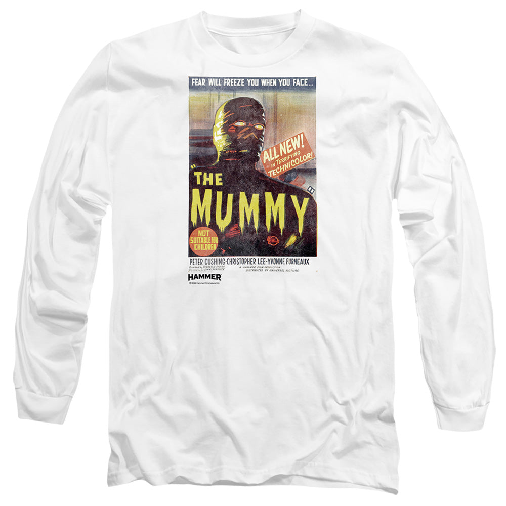 Hammer House Of Horror The Mummy Mens Long Sleeve Shirt White Officially Licensed