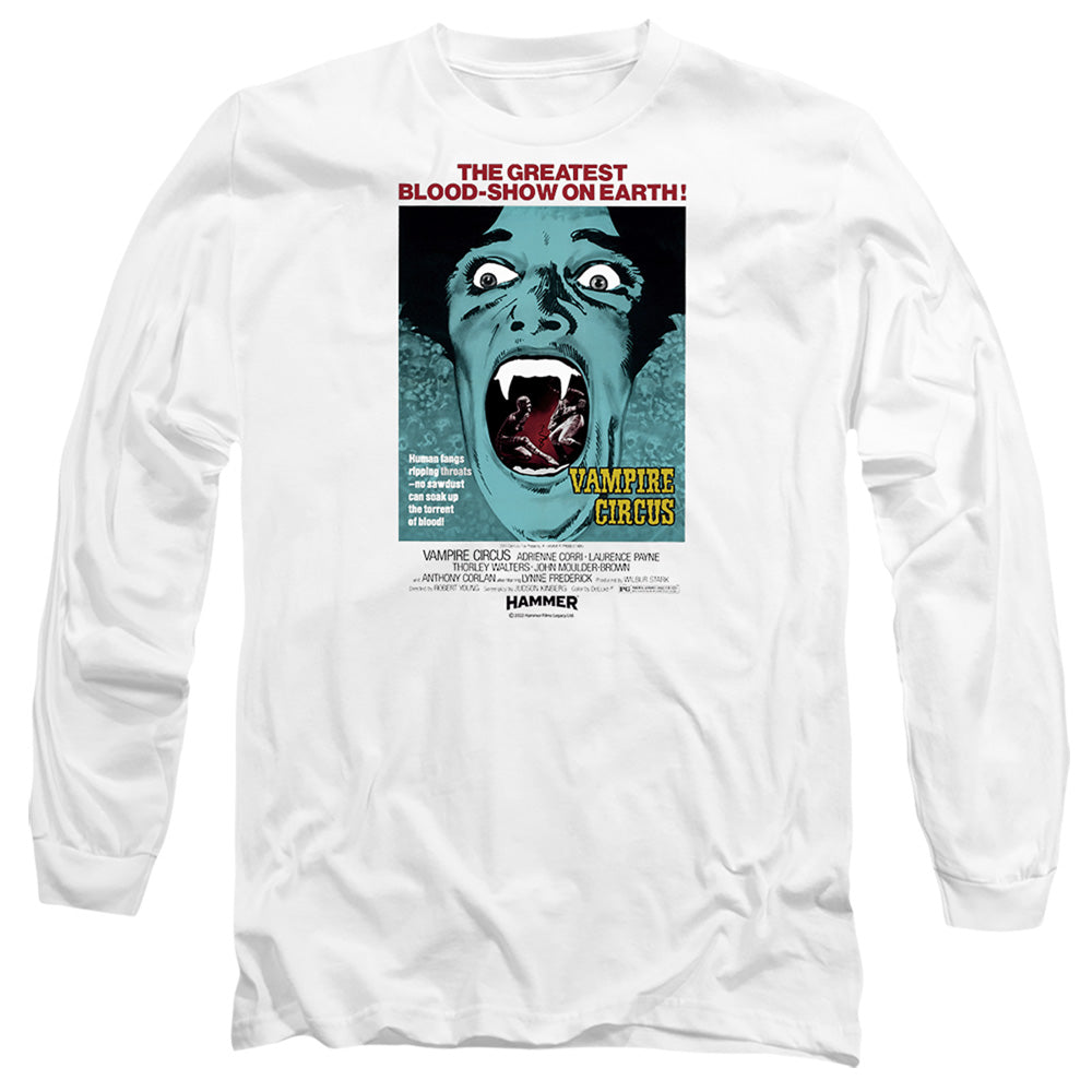 Hammer House Of Horror Vampire Circus Light Mens Long Sleeve Shirt White Officially Licensed