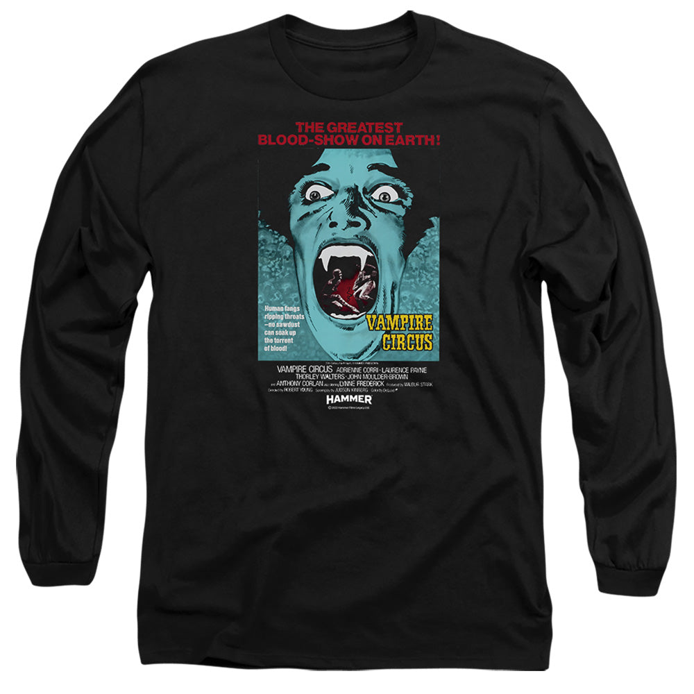 Hammer House Of Horror Vampire Circus Dark Mens Long Sleeve Shirt Black Officially Licensed