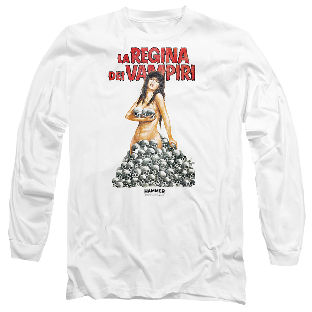 Hammer House Of Horror La Regina Mens Long Sleeve Shirt White Officially Licensed