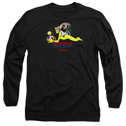 Hammer House Of Horror Countess Dark Mens Long Sleeve Shirt Black Officially Licensed