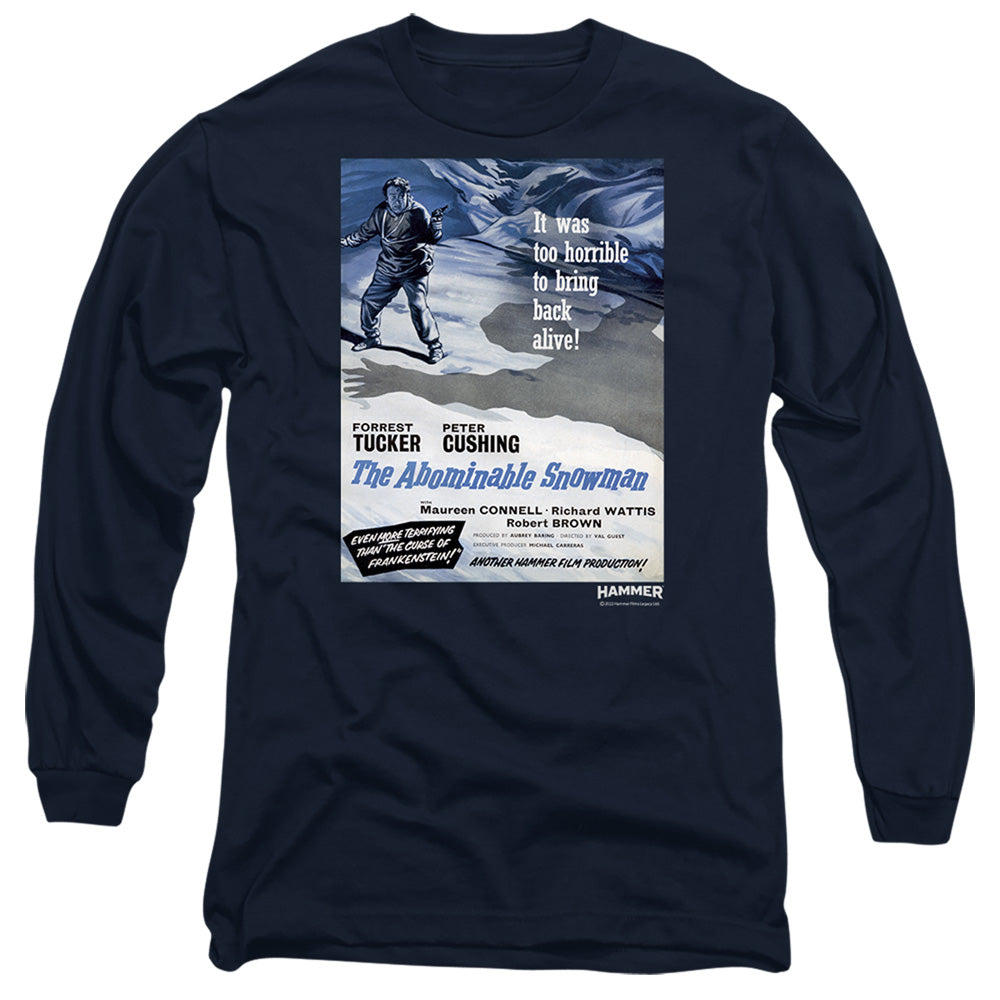 Hammer House Of Horror Snowman Mens Long Sleeve Shirt Navy Officially Licensed