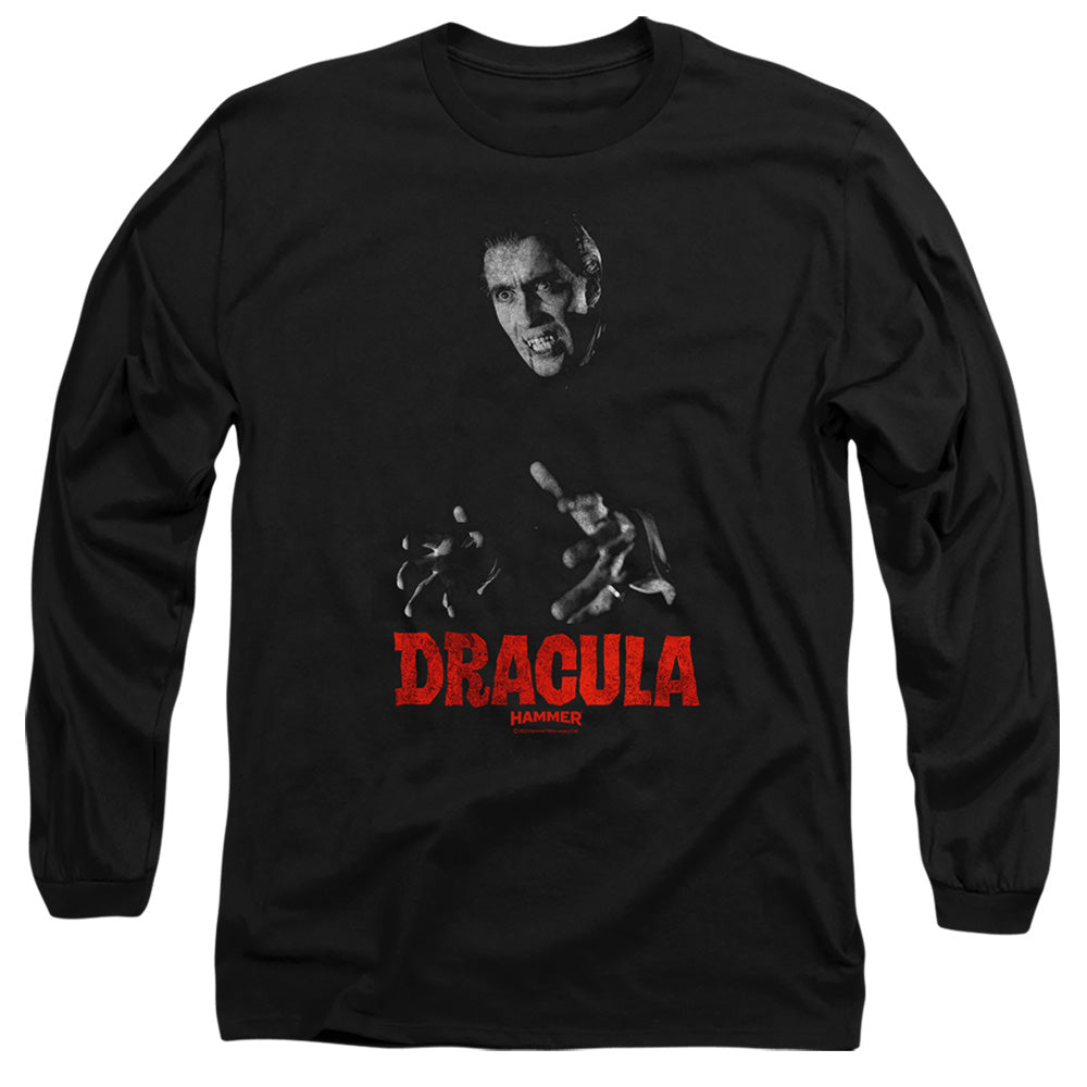 Hammer House Of Horror Christopher Lee Dracula Mens Long Sleeve Shirt Black Officially Licensed
