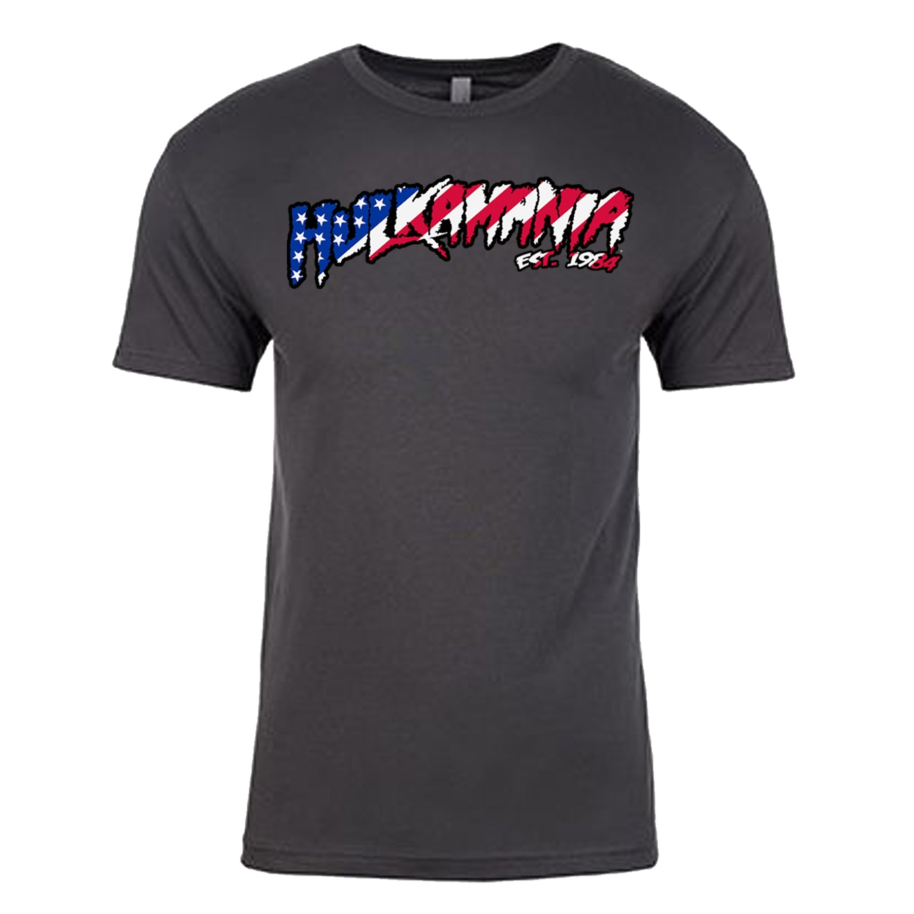 Hulk Hogan American Flag Hulkamania Mens T Shirt Grey